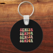 Senior 2024 Groovy Terug naar School Class 2024 Sleutelhanger (Achterkant)