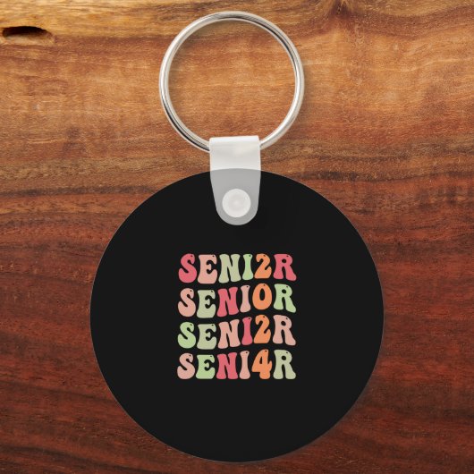 Senior 2024 Groovy Terug naar School Class 2024 Sleutelhanger (Achterkant)