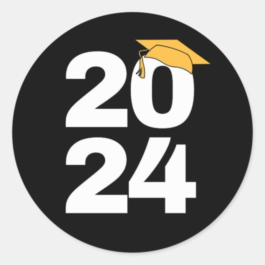 Senior 2024 Klasse van 2024 Afstuderen 2024 Ronde Sticker (Voorkant)