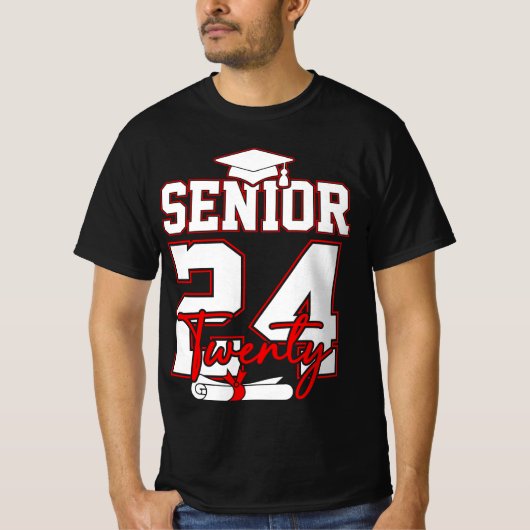 Senior 2024 Klasse van 2024 Terug naar school T-shirt (Voorkant)