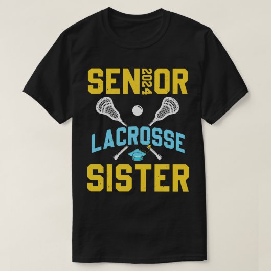 Senior 2024 Lacrosse Zuster Afstuderen Lacrosse PL T-shirt (Design voorkant)