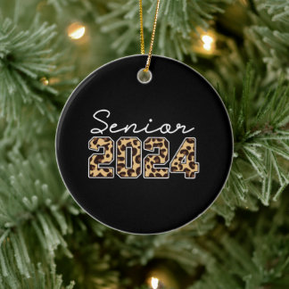 Senior 2024 Luipaard Keramisch Ornament