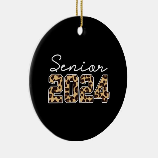 Senior 2024 Luipaard Keramisch Ornament (Rechts)