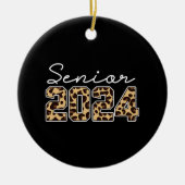 Senior 2024 Luipaard Keramisch Ornament (Voorkant)
