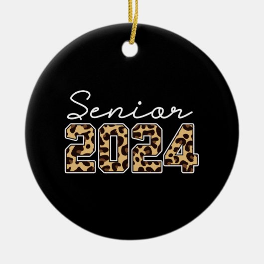 Senior 2024 Luipaard Keramisch Ornament (Voorkant)