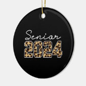 Senior 2024 Luipaard Keramisch Ornament (Links)