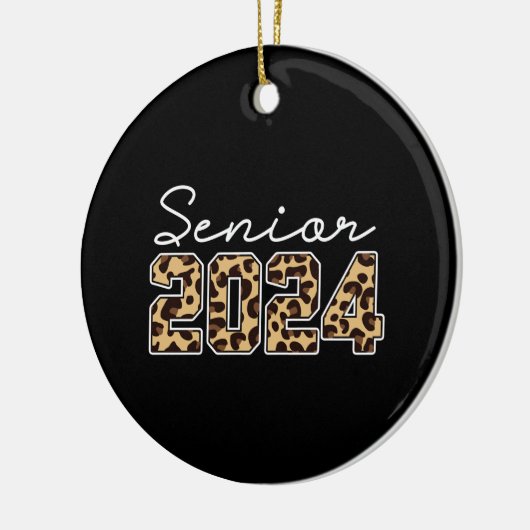Senior 2024 Luipaard Keramisch Ornament (Links)