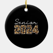 Senior 2024 Luipaard Keramisch Ornament (Achterkant)