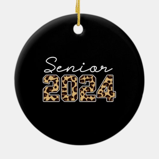 Senior 2024 Luipaard Keramisch Ornament (Achterkant)