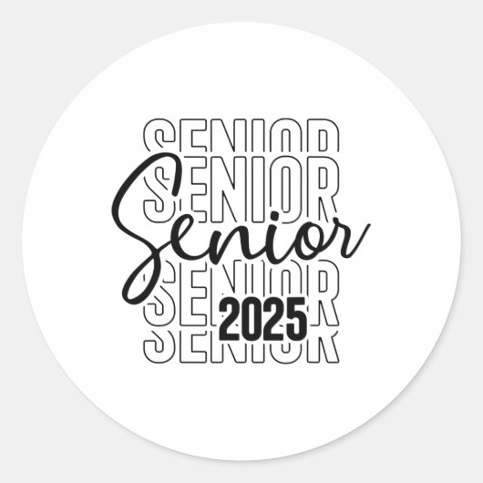 Senior 2025 Afstuderen College University Afstuder Ronde Sticker (Voorkant)