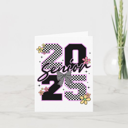 Senior 2025 Afstuderen Coquette Bow Afstuderen Vro Kaart (Voorkant)