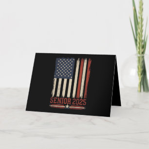 Senior 2025 Amerikaanse Vlag USA Afstudeerklas Van Bedankkaart