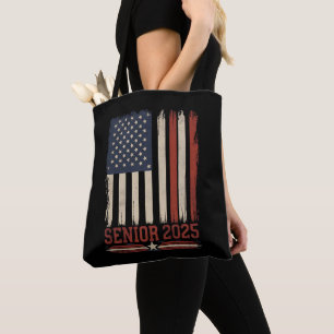 Senior 2025 Amerikaanse Vlag USA Afstudeerklas Van Tote Bag