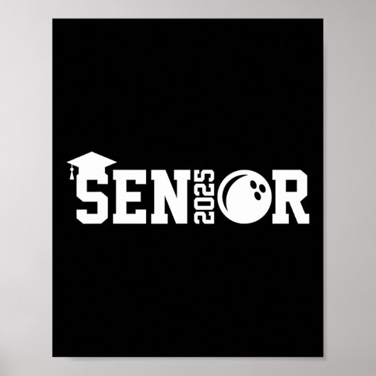Senior 2025 Bowling Player CL van 2025 Afstuderen Poster (Voorkant)