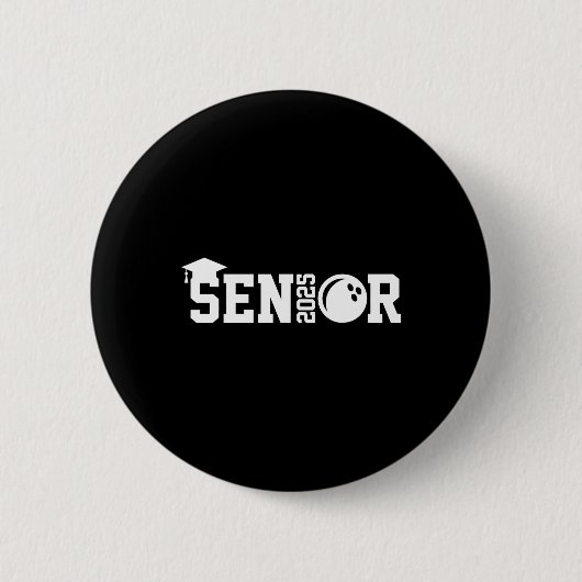 Senior 2025 Bowling Player CL van 2025 Afstuderen Ronde Button 5,7 Cm (Voorkant)
