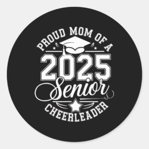 Senior 2025 Cheer Team Mom High School Afstuderen Ronde Sticker