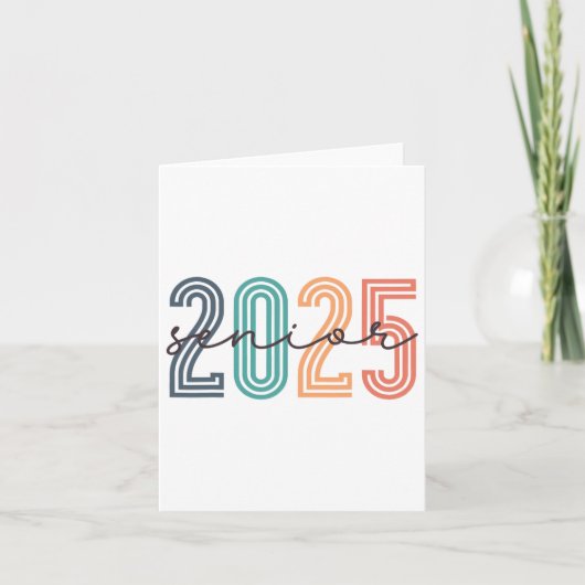 Senior 2025 CL van 2025 CK naar school Retro Gradu Kaart (Voorkant)