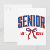 Senior 2025 Coquette Klas van 2025 Roze Strikken Aankondigingskaart (Voorkant / Achterkant)