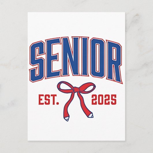 Senior 2025 Coquette Klas van 2025 Roze Strikken Aankondigingskaart (Voorkant)