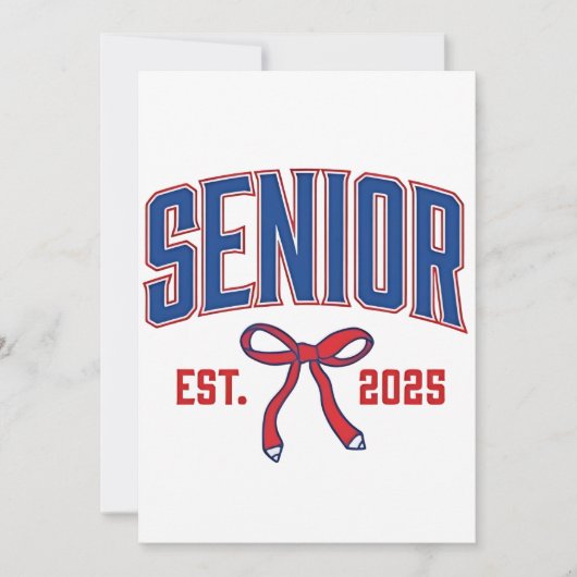 Senior 2025 Coquette Klas van 2025 Roze Strikken Kaart (Voorkant)