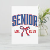 Senior 2025 Coquette Klas van 2025 Roze Strikken Kaart (Staand voorkant)