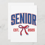 Senior 2025 Coquette Klas van 2025 Roze Strikken Kaart (Voorkant / Achterkant)