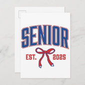 Senior 2025 Coquette Klasse van 2025 Roze Bogen Aankondigingskaart (Voorkant / Achterkant)