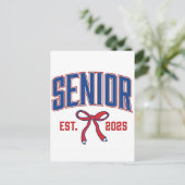 Senior 2025 Coquette Klasse van 2025 Roze Bogen Briefkaart (Staand voorkant)