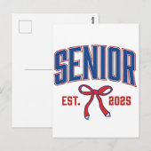 Senior 2025 Coquette Klasse van 2025 Roze Bogen Briefkaart (Voorkant / Achterkant)