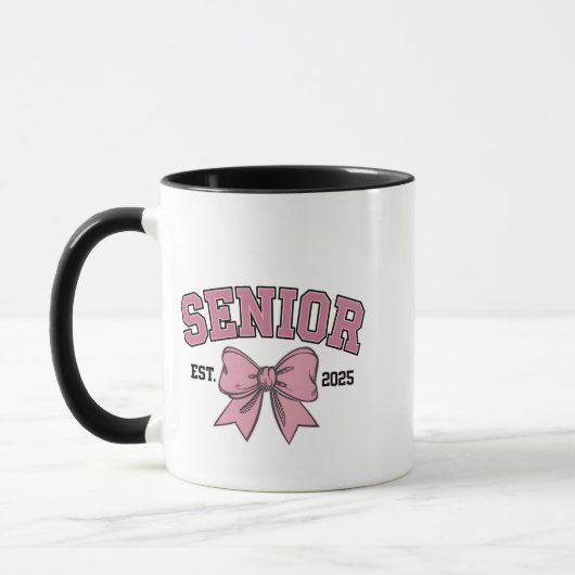 Senior 2025 Coquette Klasse van 2025 Roze Bogen Mok (Links)