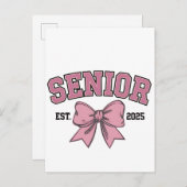 Senior 2025 Coquette Klasse van 2025 Roze Bogen Uitnodiging Briefkaart (Voorkant / Achterkant)