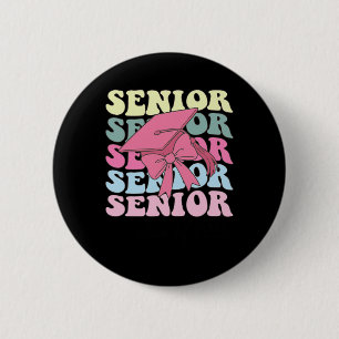 Senior 2025 Coquette Roze Strik Cl Van 2025 Terug Ronde Button 5,7 Cm