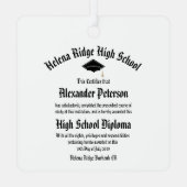 Senior 2025 High School Diploma Certificaat Metalen Ornament (Achterkant)