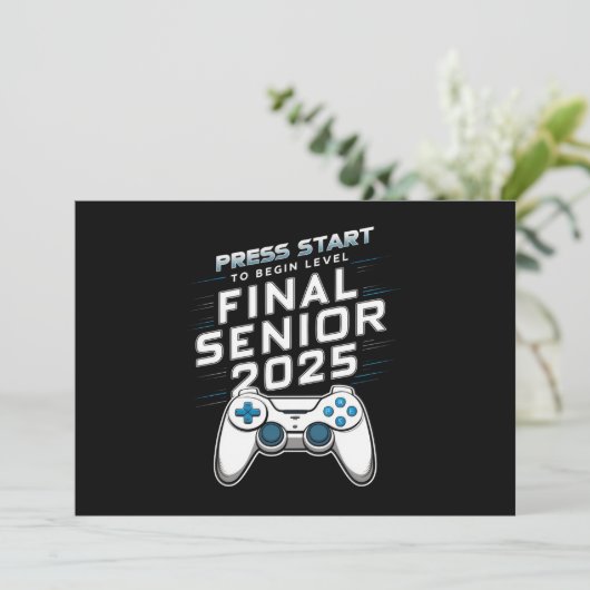 Senior 2025 Klas van 2025 Gamer Videogames Kaart (Staand voorkant)