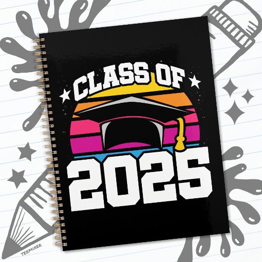Senior 2025 Klasse van 2025 Afstuderen Retro Sunse Planner