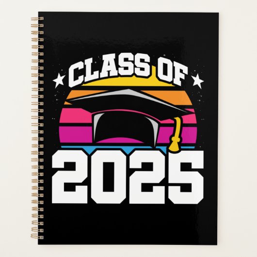 Senior 2025 Klasse van 2025 Afstuderen Retro Sunse Planner (Voorkant)