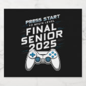 Senior 2025 Klasse van 2025 Gamer Videogames Bier Etiket (Enkel label)