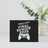 Senior 2025 Klasse van 2025 Gamer Videogames Briefkaart (Staand voorkant)