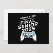 Senior 2025 Klasse van 2025 Gamer Videogames Briefkaart (Voorkant / Achterkant)