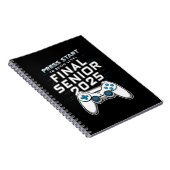 Senior 2025 Klasse van 2025 Gamer Videogames Notitieboek (Rechterzijde)