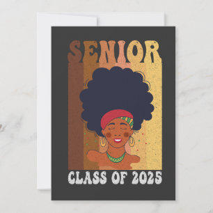 Senior 2025 Klasse Zwart Smart Afro Melanine Afrik Save The Date