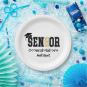 Senior 2025 - Naam aanpassen Papieren Bordje (Feest)