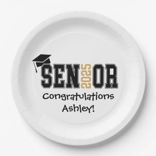 Senior 2025 - Naam aanpassen Papieren Bordje (Voorkant)