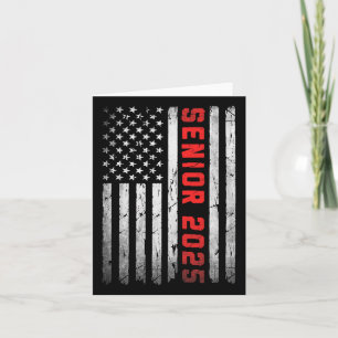 Senior 2025 Patriottisch Amerikaans Vlag Afstudere Kaart