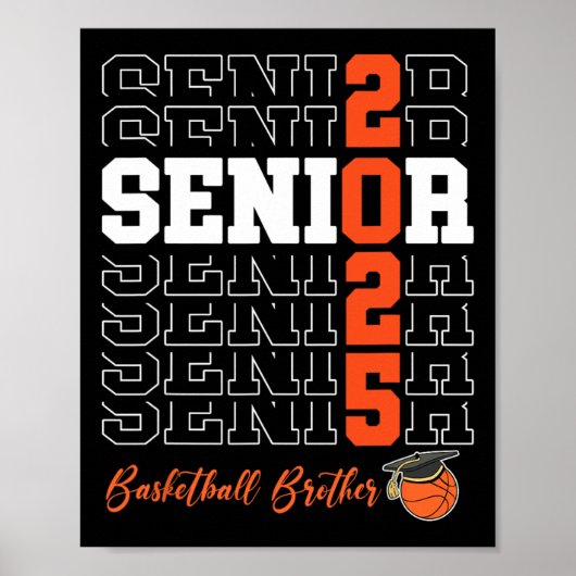 Senior 2025 Sketll Brother Gift Cl Of 2025 Proud B Poster (Voorkant)