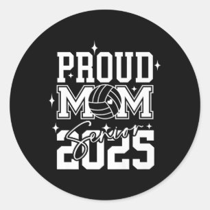 Senior 2025 Volleybal Mom High School Afstuderen Ronde Sticker