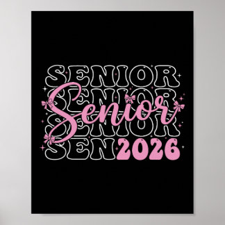 Senior 2026 Afstudeerklas 2026 Roze Coquette Strik Poster