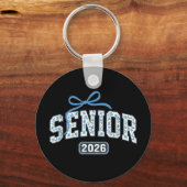 Senior 2026 Afstuderen Bloemenpatroon Sleutelhanger (Voorkant)