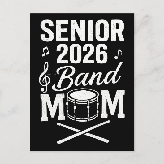 Senior 2026 Band Mom Briefkaart (Voorkant)