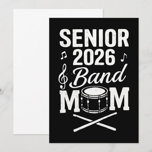 Senior 2026 Band Mom Kaart (Voorkant / Achterkant)